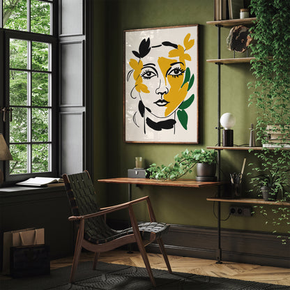 Girl Portrait Ink Style Art Print 2024