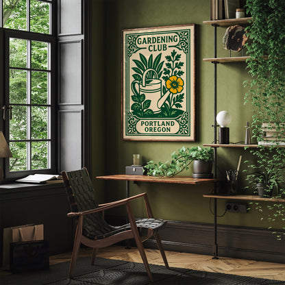 Portland Oregon Gardening Club Poster