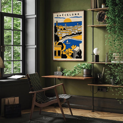 Barcelona Cityscape Landscape Poster