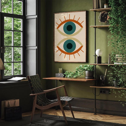 Retro Abstract Eyes Poster