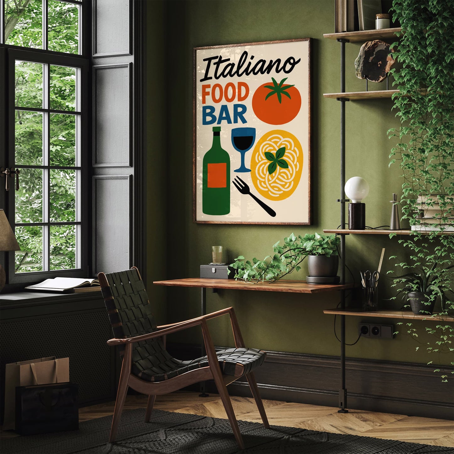 Italiano Food Bar Retro Poster for Kitchen Wall Decor