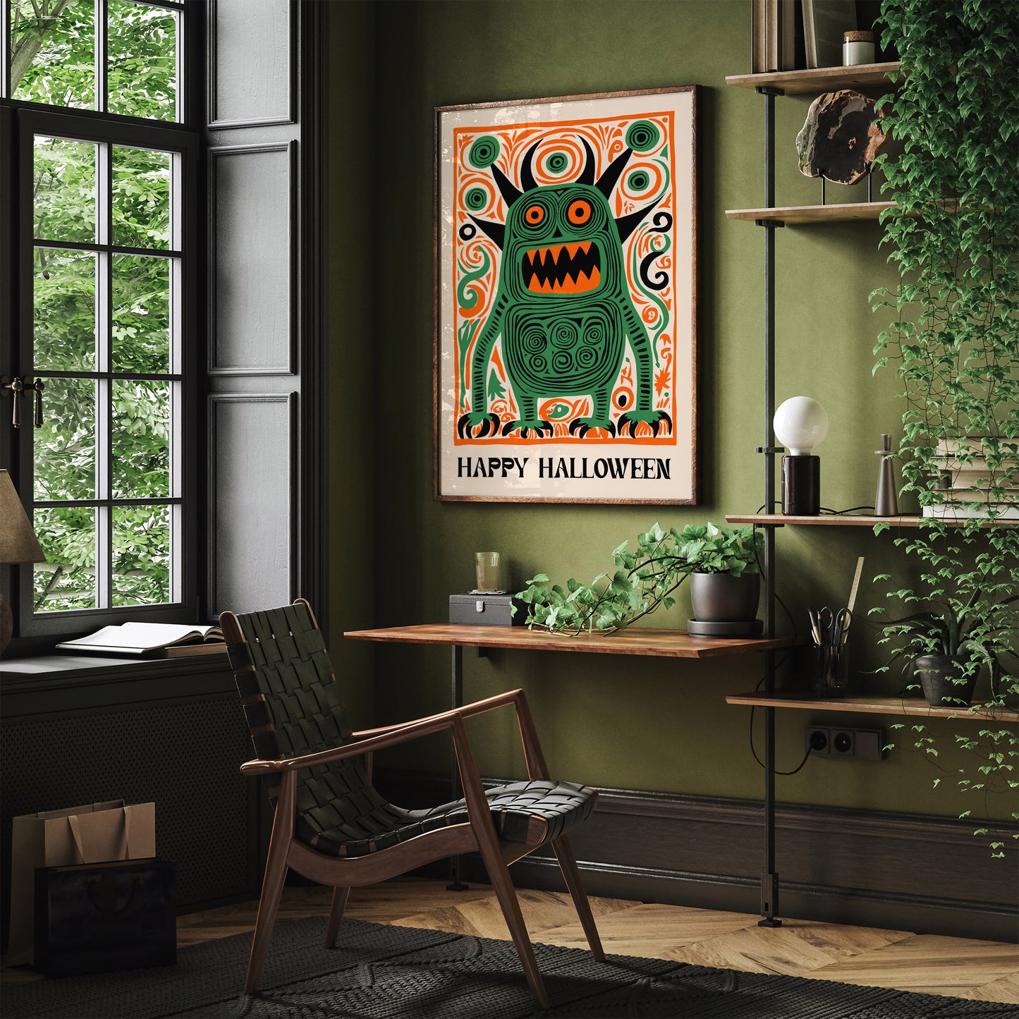 Happy Crazy Halloween 2024 Home Decor Art Print