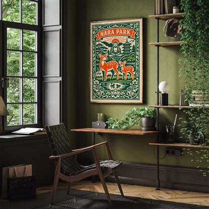 Nara Park Japan Travel Poster