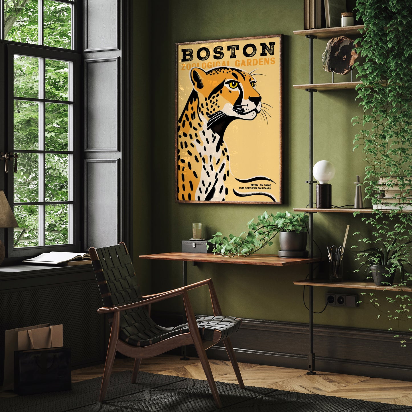 Boston Zoological Garden Cheetah Zoo Poster