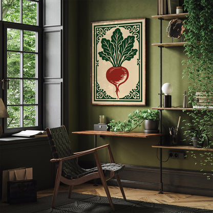 Beetroot Vegetable Poster - Rococo Style Wall Art