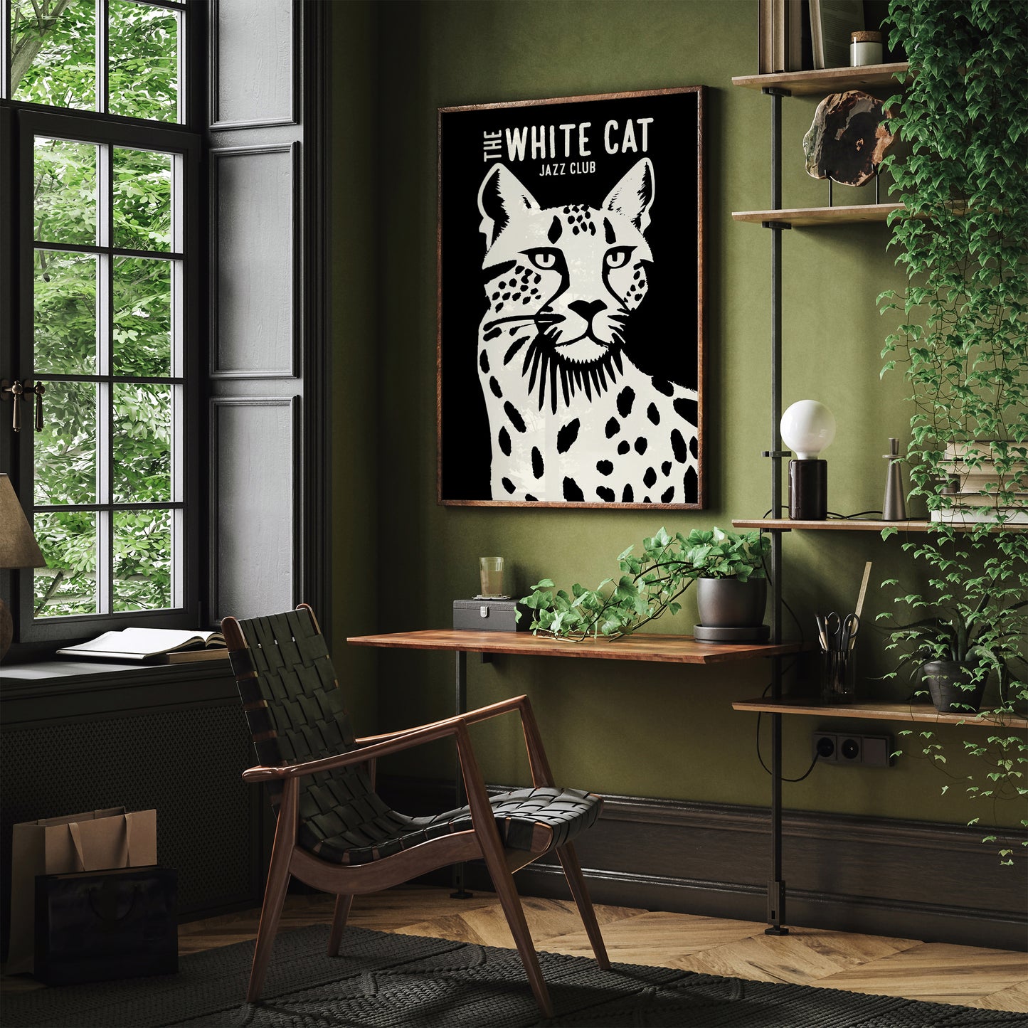 The White Cat Jazz Music Art Print