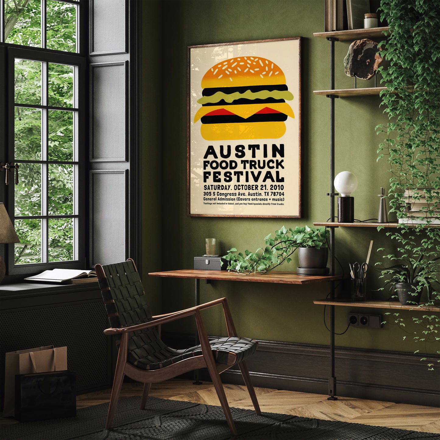 Austin Texas Food Truck Festival Cheeseburger Poster