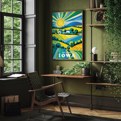 Iowa Retro Travel Art Print