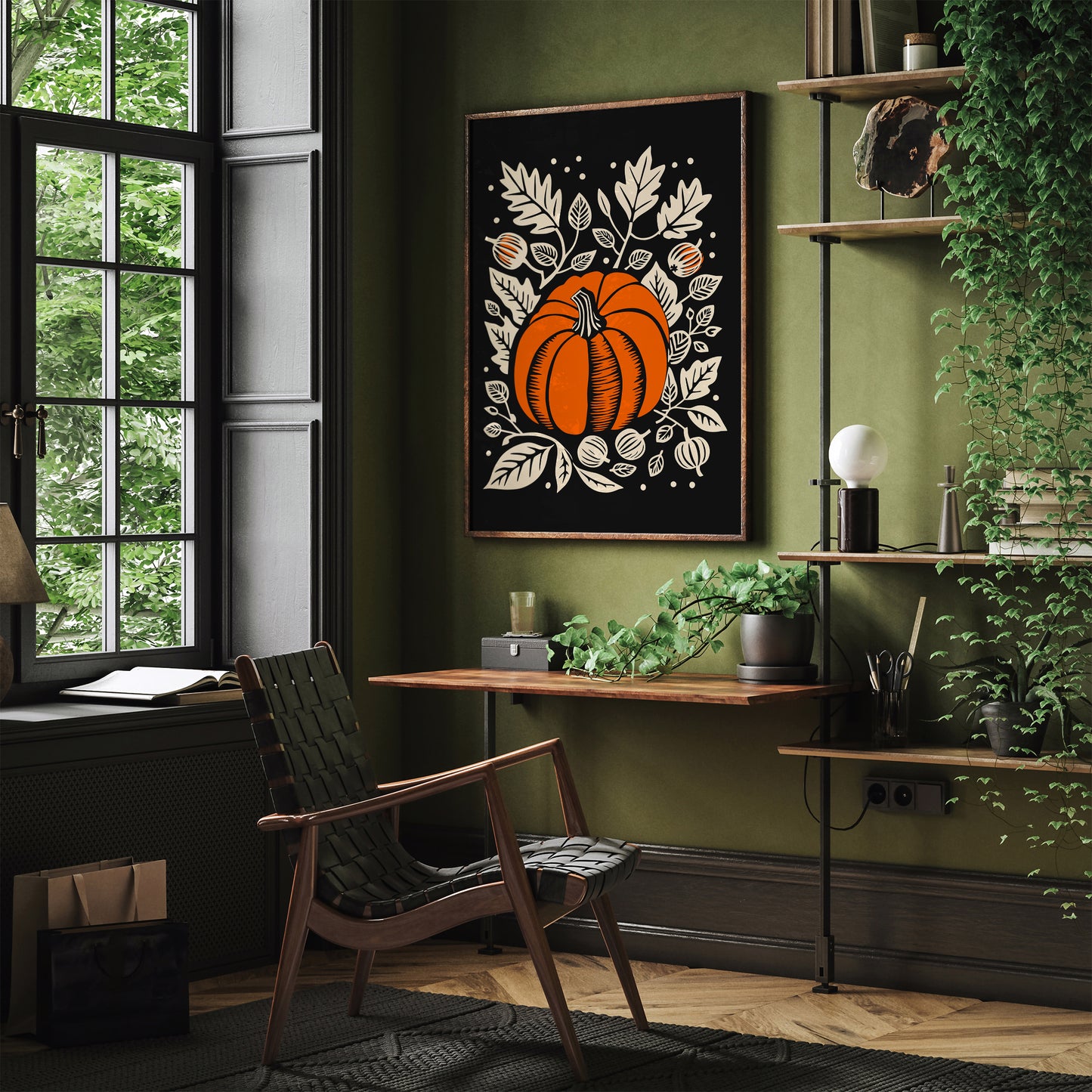 Black Fall Home Decor Art Print