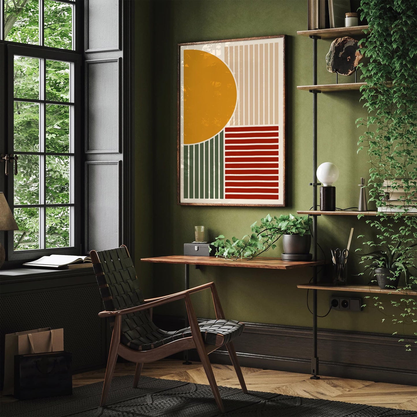 Mid Century Modern Print - Geometric Trendy Wall Art 2025