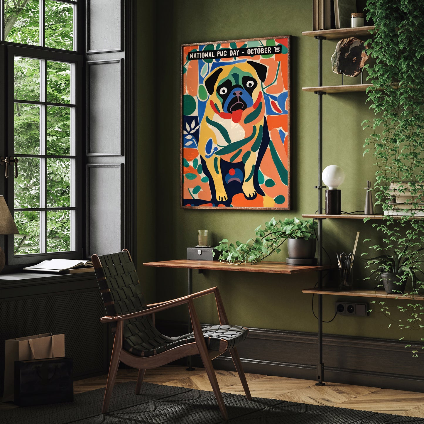 National Pug Day Cute Wall Art