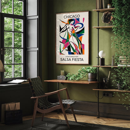 Chicago Salsa Fiesta Music Poster