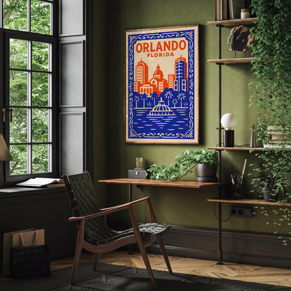 Orlando Florida Eclectic Cityscape Poster