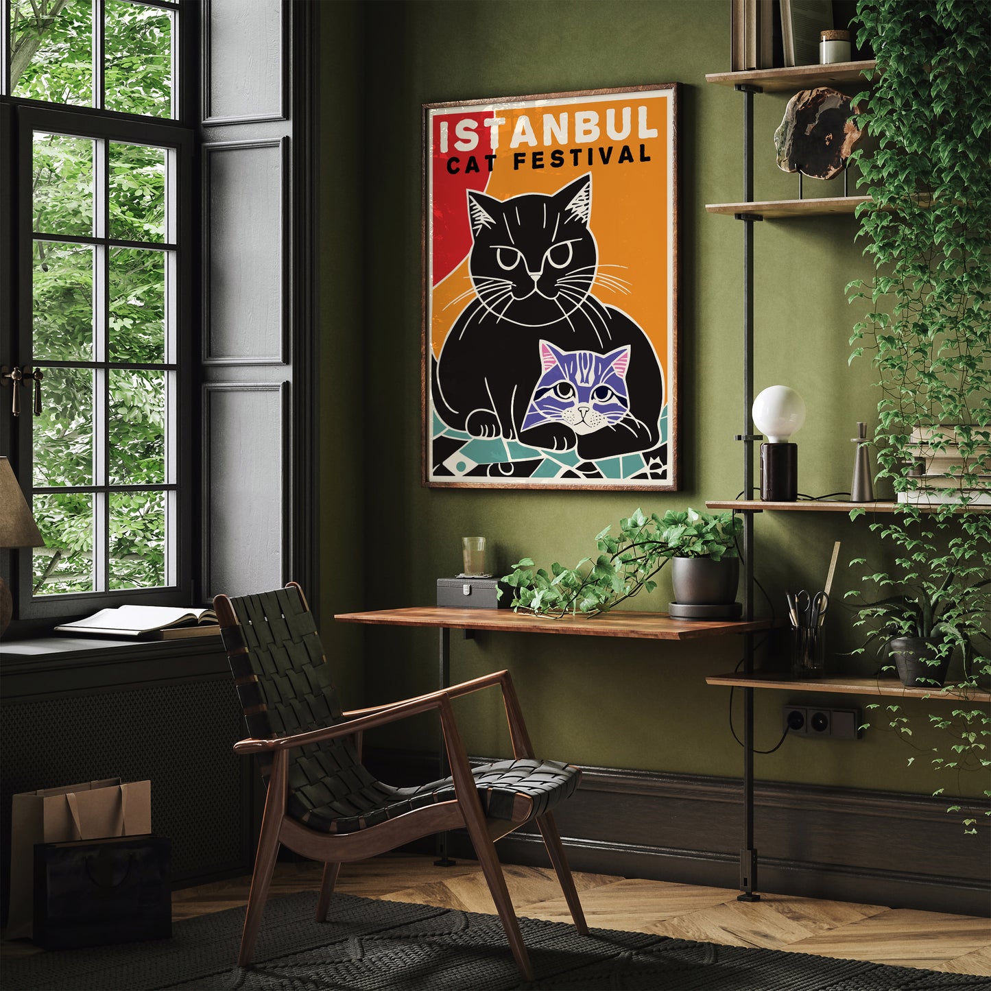 Istanbul Cat Festival Vintage Poster