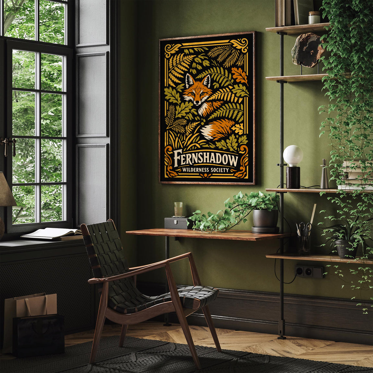 Fernshadow Wilderness Society Nature Art Poster