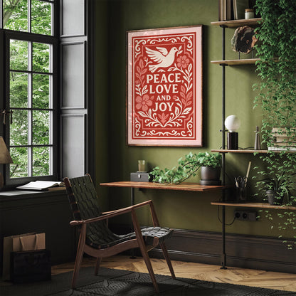 Peace Love Joy Poster - Inspirational Quote Wall Art