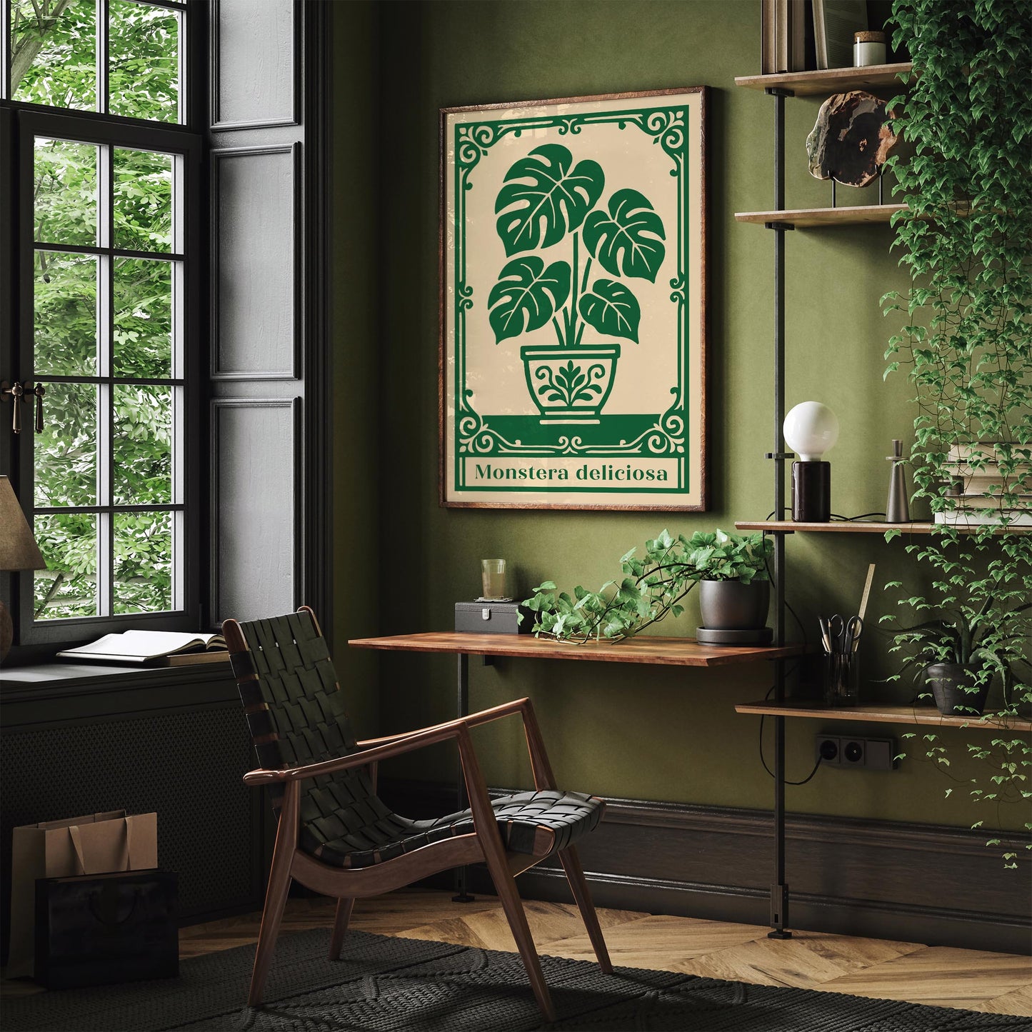 Monstera Deliciosa Poster - Green Plant Wall Art