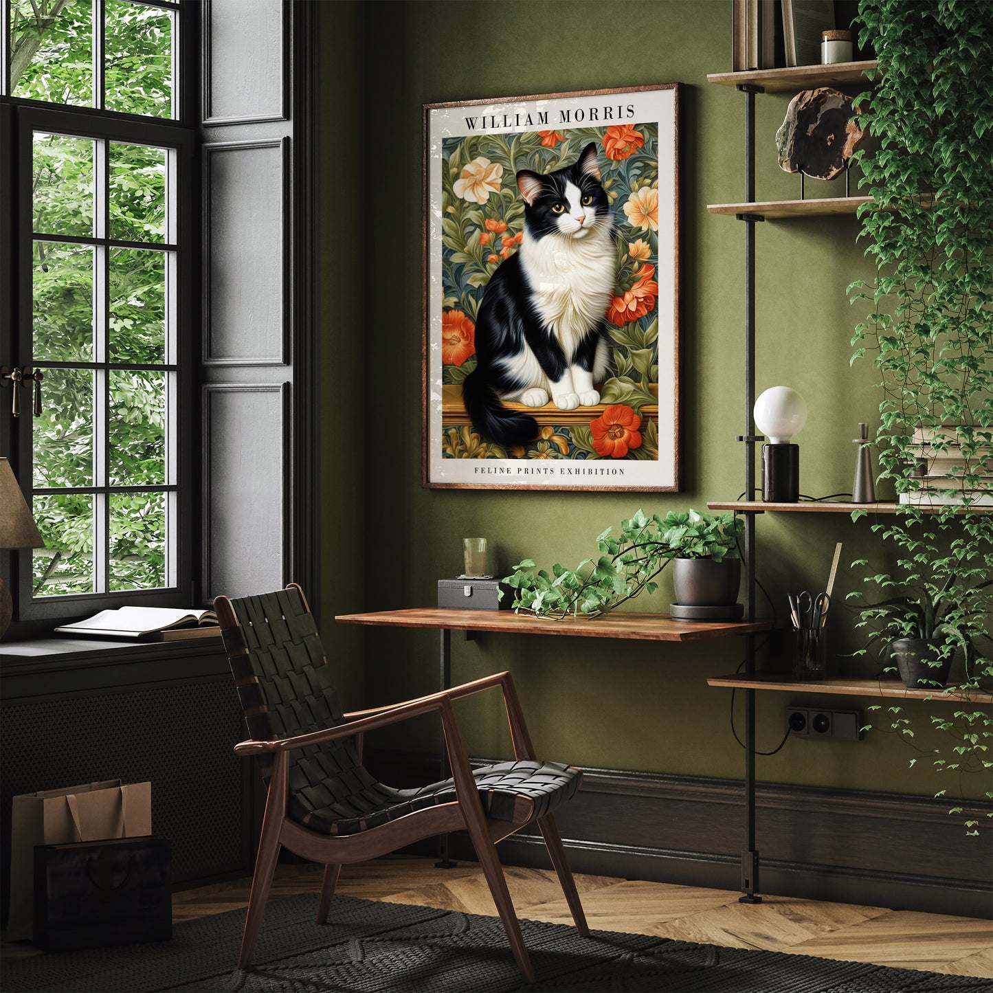 Cute Cat Portrait Elegant Poster