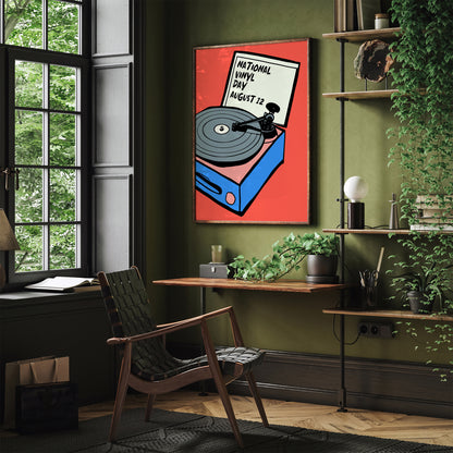 National Vinyl Day Retro Music Poster