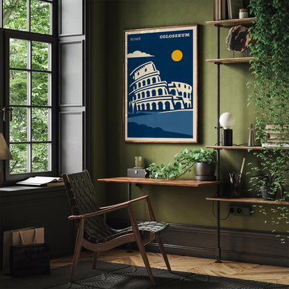 Colosseum Rome Travel Poster