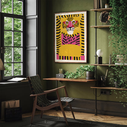 Cute Jungle Cat Paper Cutouts Poster