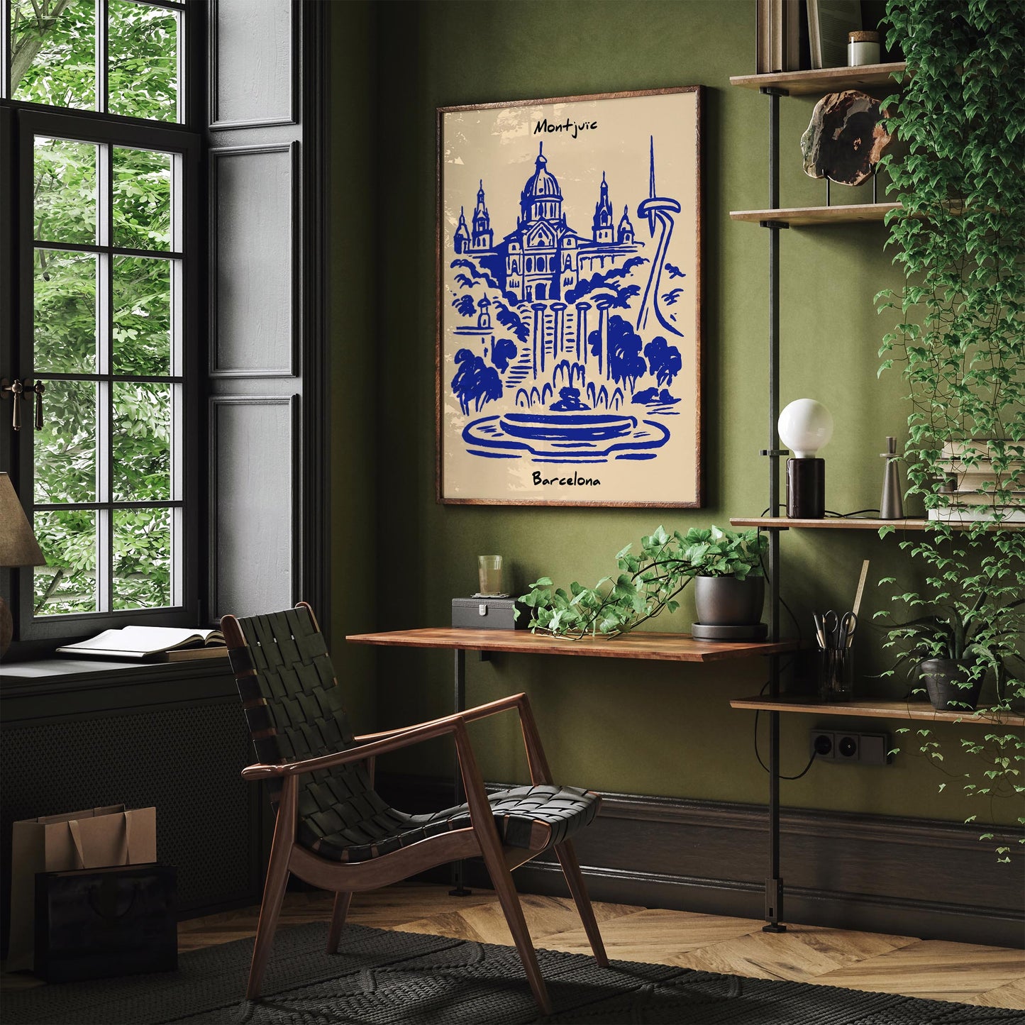 Montjuïc Barcelona Cityscape Poster