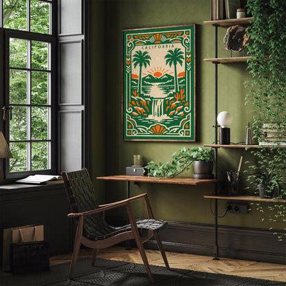 California Green Landscape Poster Print