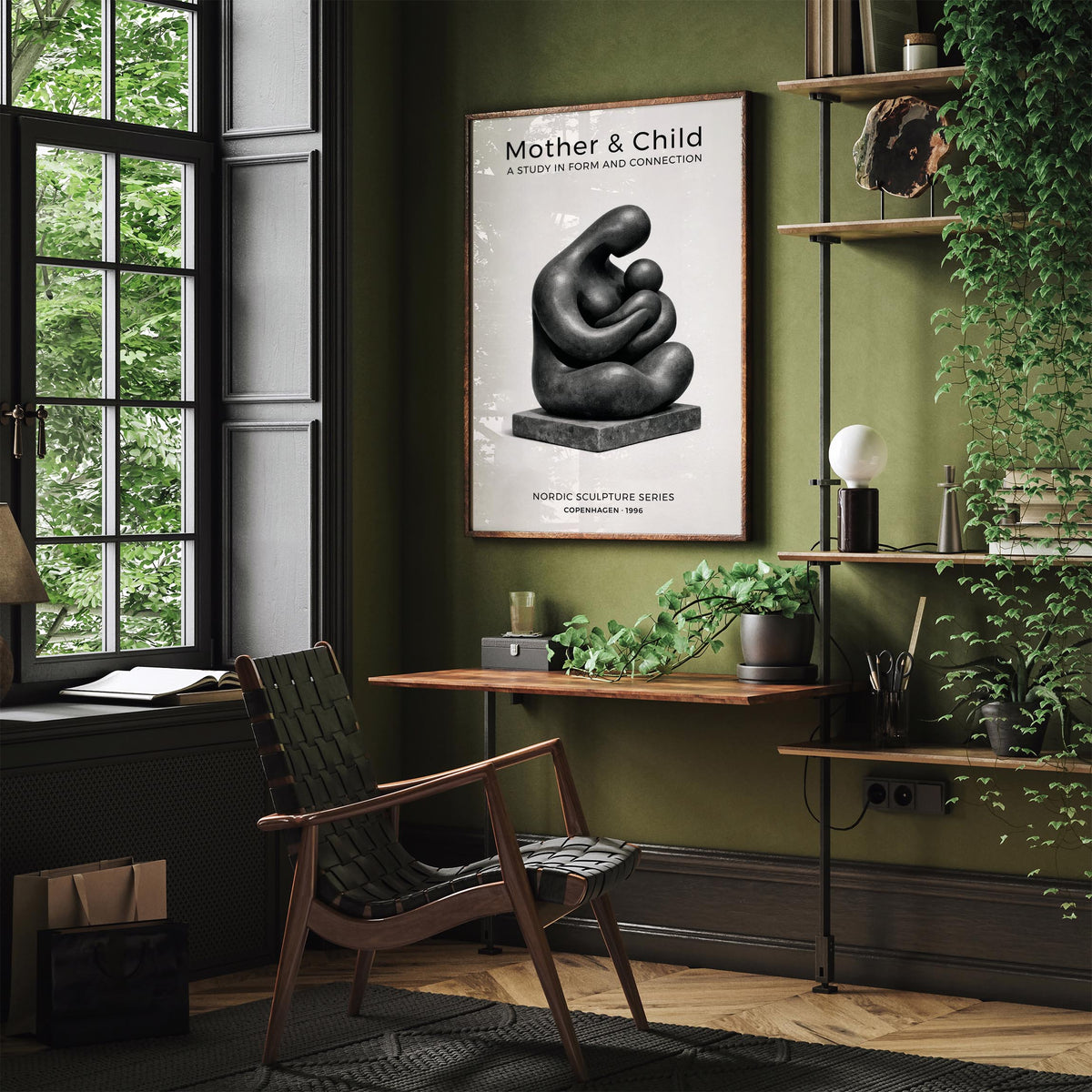 Mother and Child Scandinavian Art Poster