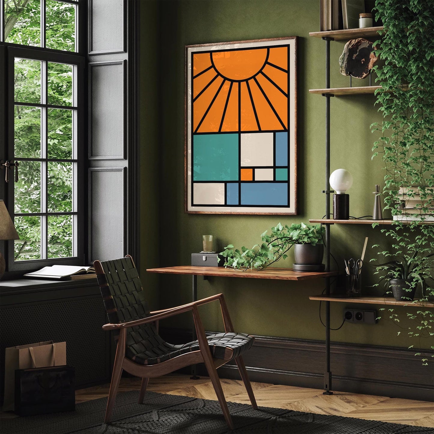 Modern Aesthetic Sun Bauhaus Poster