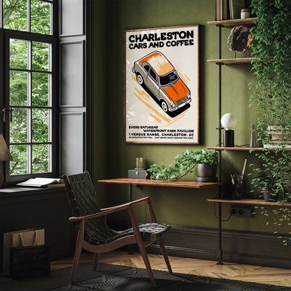 Cars and Coffee Retro Poster