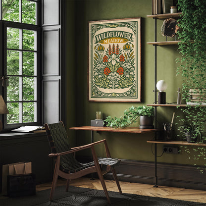 Vintage Wildflower Meadow Botanical Poster