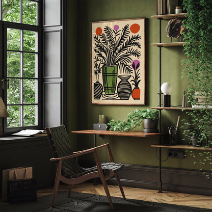 Retro Floral Still Life Art Print