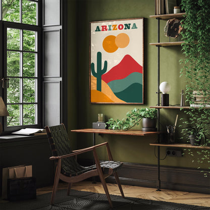 Arizona Travel Poster - Modern Wall Art - Arizona Colorful Gift Idea