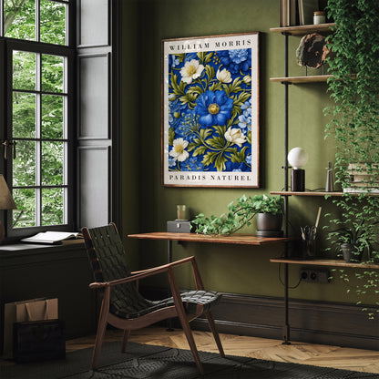 Paradis Naturel Blue Floral Poster