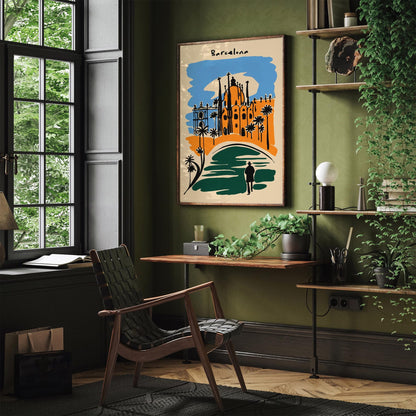 Barcelona Hotel Room Wall Decor Art Print