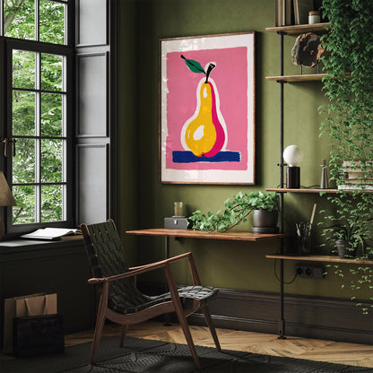 Cute Pear Illustration Poster