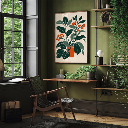 Mid Century Botanical Wall Art Print