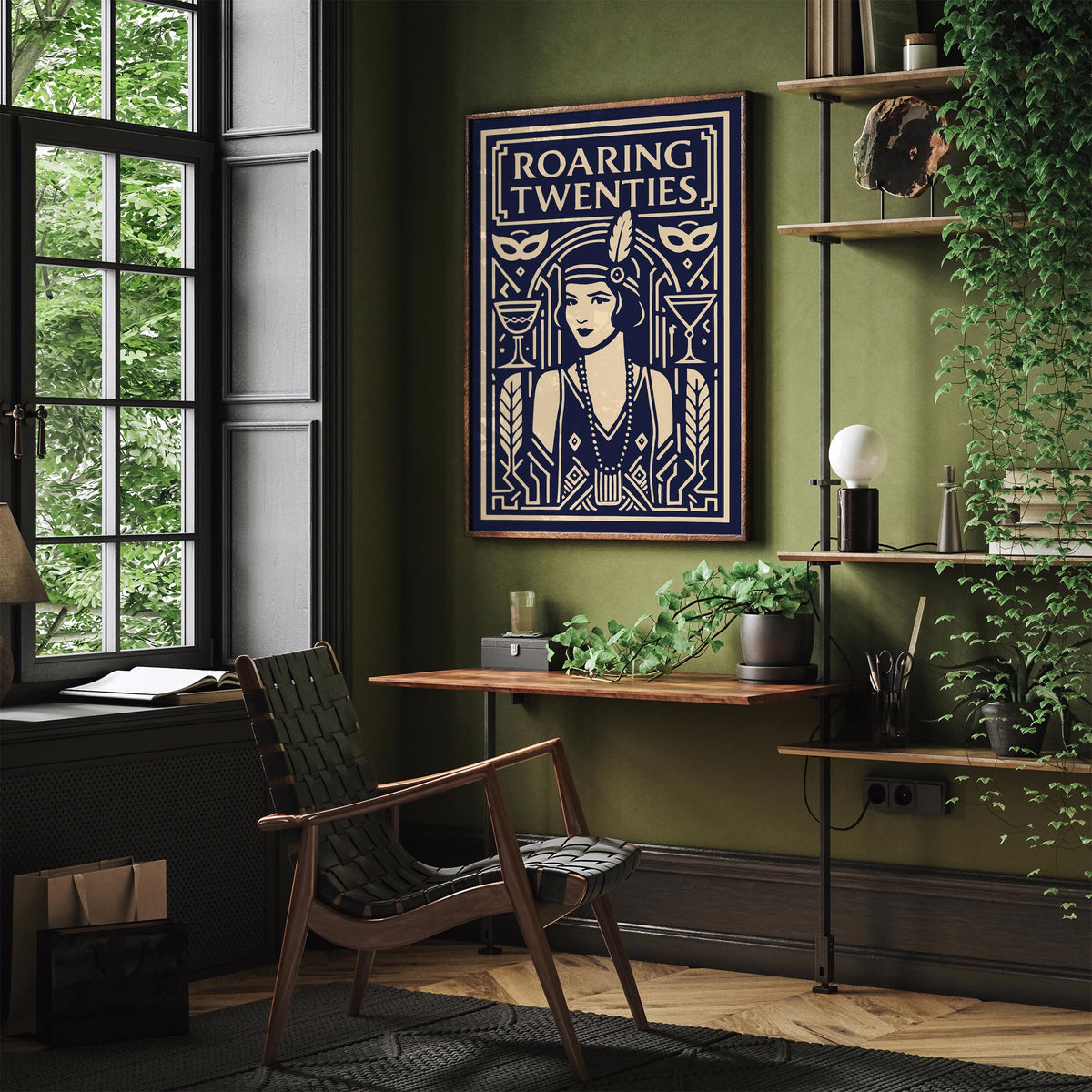 Roaring Twenties Flapper Girl Art Deco Poster