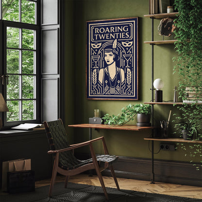 Roaring Twenties Flapper Girl Art Deco Poster