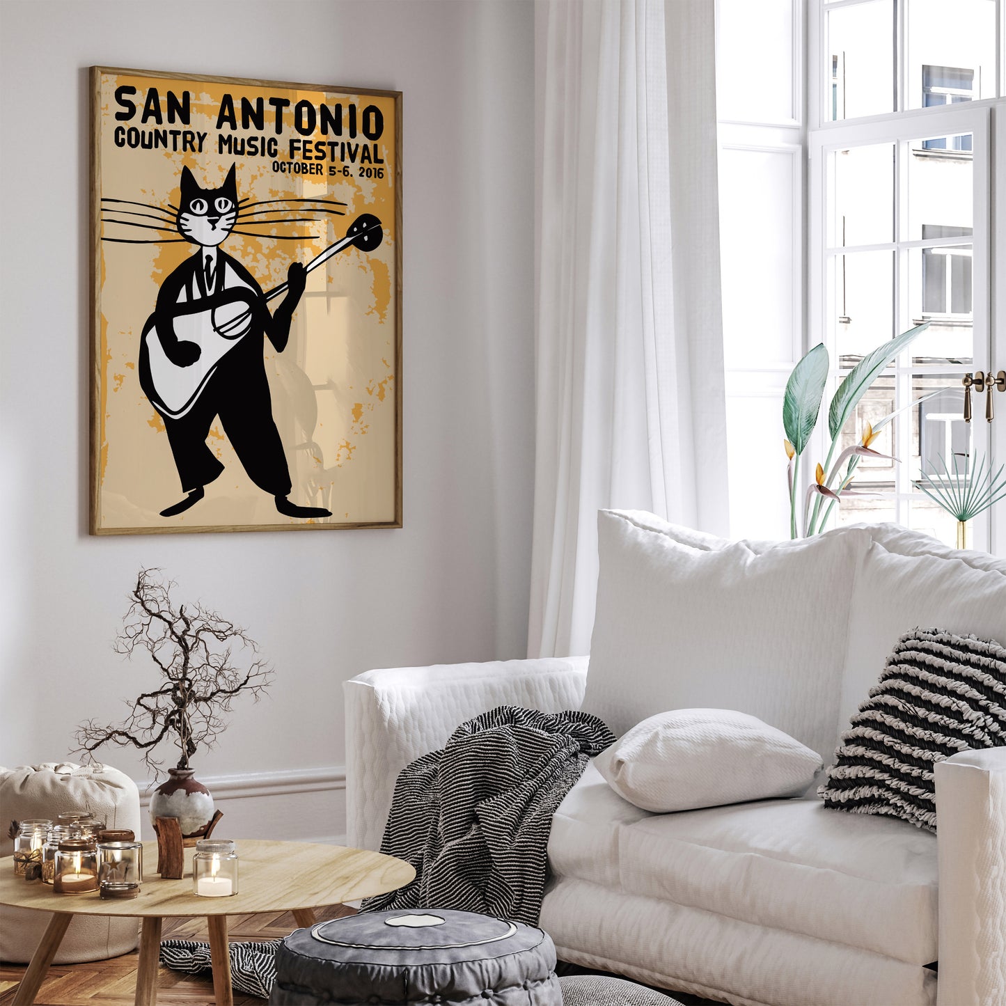 San Antonio Country Music Festival Yellow Poster