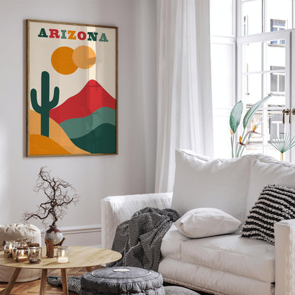 Arizona Travel Poster - Modern Wall Art - Arizona Colorful Gift Idea