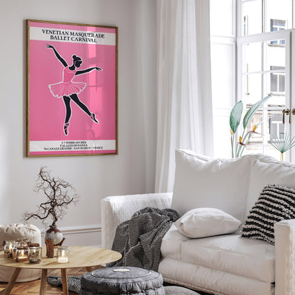 Venice Ballet - Ballerina Pink Poster