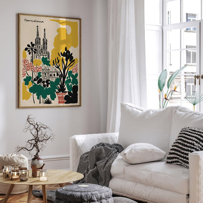 Barcelona Landscape Poster - Spain Travel Wall Art Print