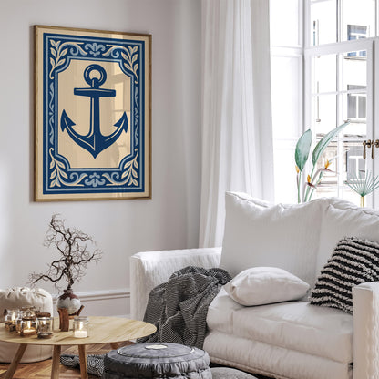 Anchor Art Print - Nautical Rococo Style Poster