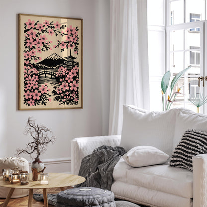 Japan Cherry Blossom Travel Poster