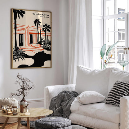 Retro Palm Springs Architecture Poster – Mid Century Wall Art