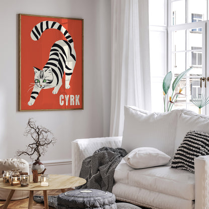 CYRK - Polish Circus Zebra Cat Poster