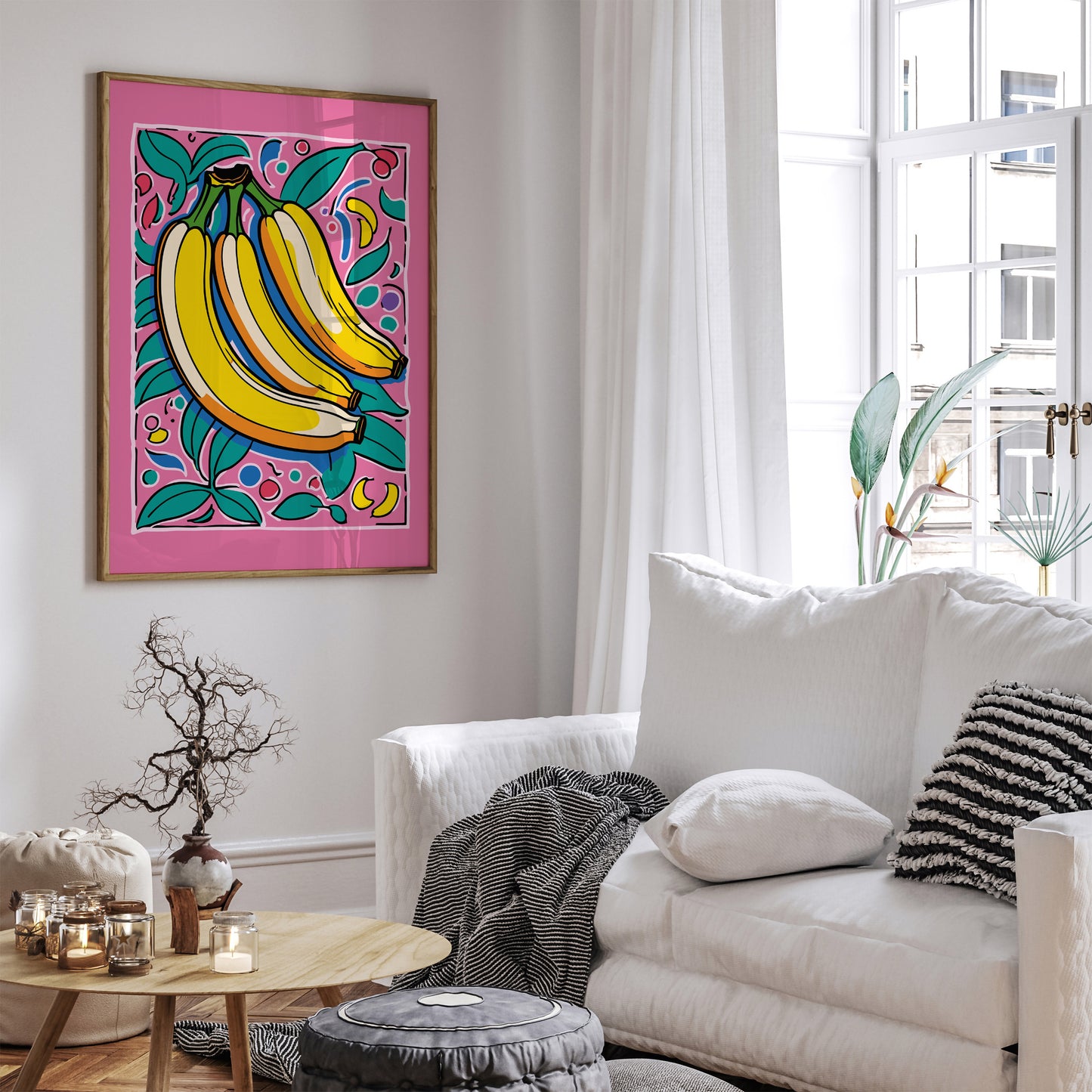 Retro Bananas Art Print