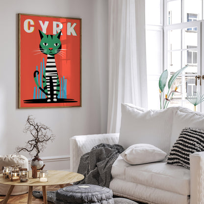 Cyrk Polish Circus Cat Poster