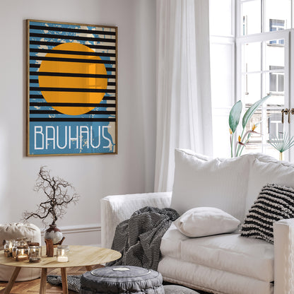 Blue Geometric Bauhaus Art Print